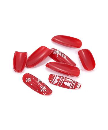 Brishow Christmas Artificial Nails - 24 Ballerina Red Press-On Acrylics for Women & Girls - Buy Online on GoSupps.com