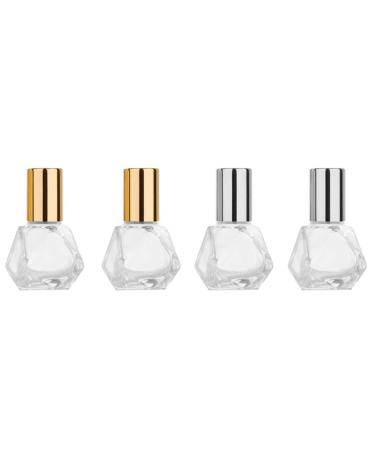 Minkissy Glass Roll-On Bottle Set - 5pcs 8ml Polygonal Roller Bottles with Stainless Steel Ball for Home & Outdoor Use - International Shipping Available - Buy Online on GoSupps.com