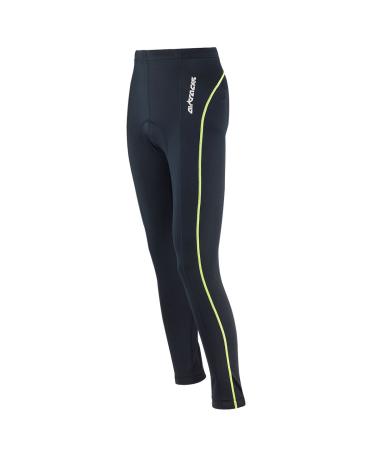 Airtracks men's bicycle pants long - bike pants - cyclist pants - 3D Coolmax padded - breathable reflectors zip bag l black -neon