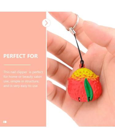 minkissy Nail Clippers Cute Fruit Litchi Fingernail Stainless Steel Toenail Clipper Cutter with King Ring Toenail Clipper Nail Manicure Trimming Tool for Men Women - Buy Online on GoSupps.com