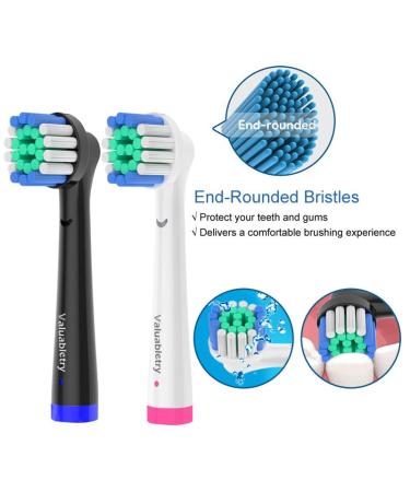 16 Pack Precision Replacement Brush Heads - Oral B Braun Compatible Electric Toothbrush (8 White & 8 Black) - Buy Online on GoSupps.com