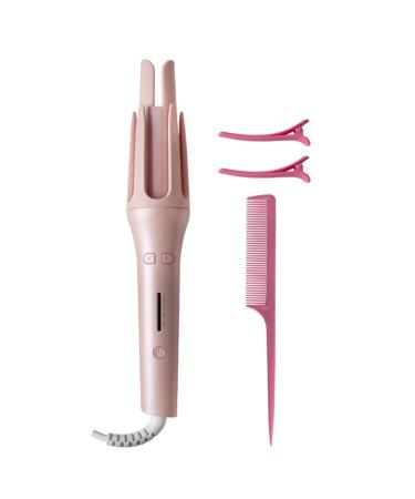 1 1/4 Inch Curling Iron 1 Inch Auto Hair Curler Auto Shut Off Detangle and Scald-Free 1 1/4 Inch Curling Iron Pink
