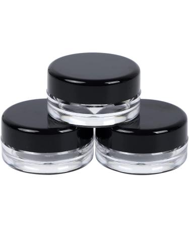Houseables 3g Black Cosmetic Sample Jars, 50-Pack - BPA-Free Plastic Pots with Screw Cap Lid for Makeup, Nails, Jewelry - 3ml Empty Containers - Buy Online on GoSupps.com