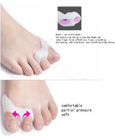 DEAVER Gel Toe Separator Bunion Corrector for Men & Women - Silicone Foot Spacer for Bunion Adjustment - 4 Pairs - Buy Online on GoSupps.com