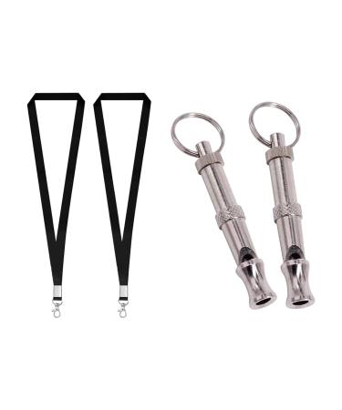 Gheart dog whistle ultrasound dog whistle professional adjustable frequency high frequency silent ultrasound training pipe dogs whistle with lanyard for dog training dog training 2 pieces