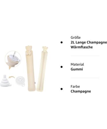 HomeWit 2L Large Hot Water Bottle with Soft Cover - Versatile Hose Heat Bottle for Waist Shoulder and Neck - Comfortable Champagne Color - Buy Online on GoSupps.com