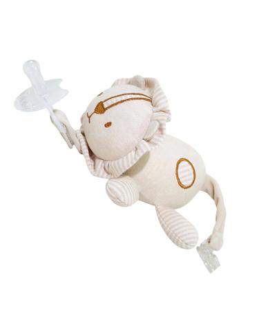 Soft Toy Pacifier Holder - Plush Lion for Kids | Removable & Skin-Friendly Baby Accessory for Birthdays & Parties - Buy Online on GoSupps.com