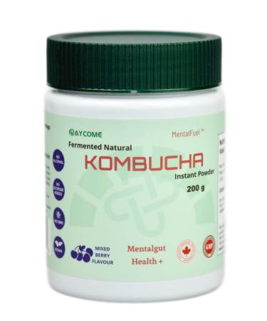 Mixed Berry Kombucha Drink Powder- 40 Servings Instant Sparkling Fermented Kombucha Drink, No Alcohol, No Sucrose added, Gluten Free, No GMO