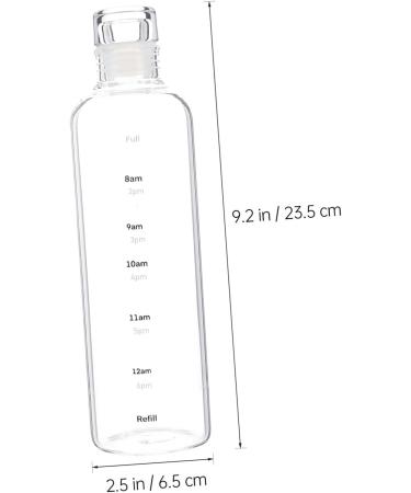 Alipis Clear Time Glass Scale Holder Water Juice Bottle with Cup Transparent Portable Drinking Practical 23.5X6.5X6.5CM Transparent - Buy Online on GoSupps.com