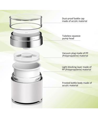 Xptieeck 1.7 Oz Airless Moisturizer Cosmetic Container with Pump New Empty Airless Travel Lotion Container - Buy Online on GoSupps.com