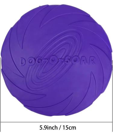 Vivifying Frisbee Dog - 2-Pack 15cm Natural Rubber Dog Frisbees for Land & Water (Green + Purple) - Ideal for Fun & Play - Buy Online on GoSupps.com
