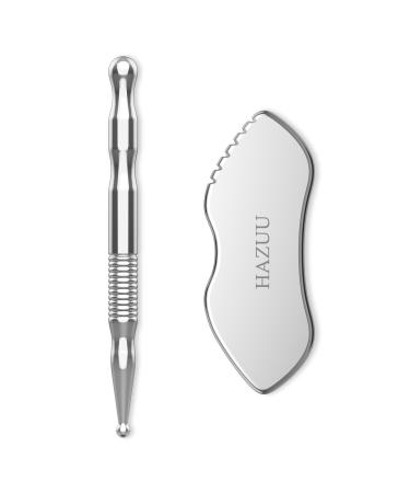 Stainless Steel Gua Sha Tool & Acupuncture Pen- Deep Tissue Massage & Pain Relief Therapy with Trigger Point Massage - Full Body Self-Massage Acupressure Bar for Relaxation (JGS-3)