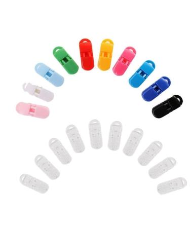 20 Pieces Plastic Padding Clips/Pant Tender Clips for Binky/Paci/Soother/Dummy/Bib/Toy Holder Clips Pacifier Clips.