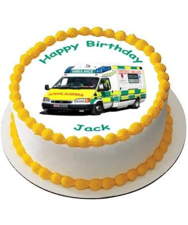 AMBULANCE EMERGENCY MEDICAL VEHICLE 7.5 PREMIUM Edible ICING Cake Topper D1 - Buy Online on GoSupps.com