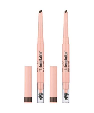 Maybelline Total Temptation Eyebrow Definer Pencil, Deep Brown, 2 Count 2 Count (Pack of 1) 315 DEEP BROWN