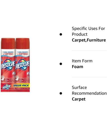Resolve High Traffic Foam Large Area Carpet Cleaner 22 Oz - Pack of 2 - Buy Online on GoSupps.com