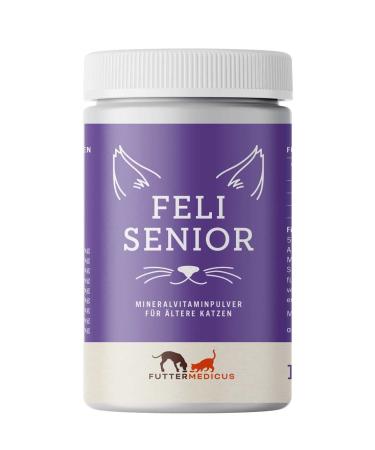 Futtermedicus Feli Senior |150g |Supplementary feed for cats |Can help support older cats with vitamins and minerals |Powder with a fishing taste