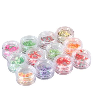 12 Boxes 3D Fruit Slices Nail Art Decorations Accessories Fruit Style Random