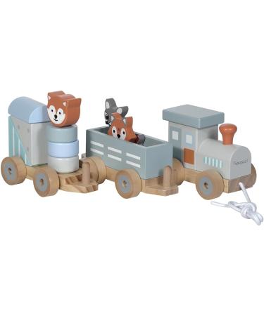 Kindsgut Holz-Reisenbahn - Sustainable Wooden Train Set with Zoo Animals | High-Quality Eco-Friendly Toy in Dark Gray - Buy Online on GoSupps.com