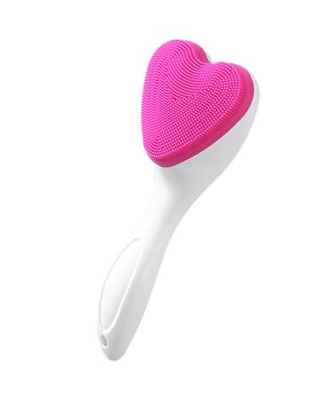 FOMIYES Love Cleansing Brush Heart Facial Cleaning Brush Massaging Wash Brush Face Wash Scrubber Brush Face Scrub Manual Face Washing Brush Silica Gel Face Brush Heart-shaped Miss