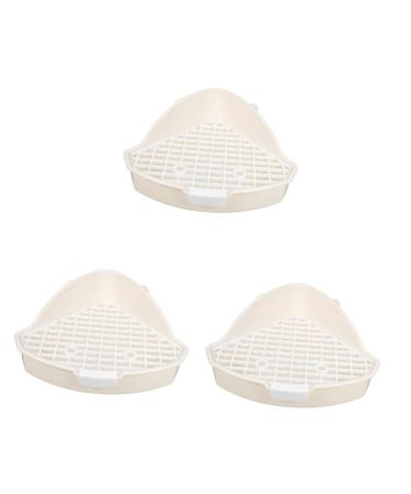 Yardwe 3pcs Rabbit Triangle Toilet Indoor Pet Potty for Dogs Plastic Pet Potty White Abs 25.00X19.00X10.00CMx3pcs Whitex3pcs