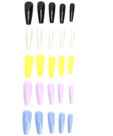 Press On Nails Fake Nails Set Ballerina False Gel Nails Art Tips False Nails Pure Color Full Cover Nail Tip False Nail Tip Fake Fingernails for Women Girls Kids DIY Nail (03) - Buy Online on GoSupps.com