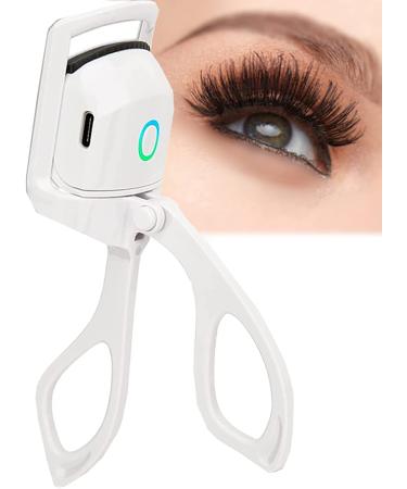 MMSBOG Heated Eyelash Curler Electric Eyelash curlers 2 Heating Modes USB Rechargeable Curling Eye Lashes Long Lasting Ideal Gift for Women (White)