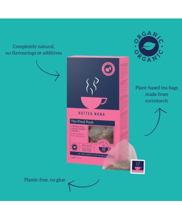 HOTTEA MAMA Organic Raspberry Leaf & Peppermint Blend Tea for Pregnancy | Caffeine Free Herbal Tea | 14 Biodegradable Pyramid Bags - Buy Online on GoSupps.com