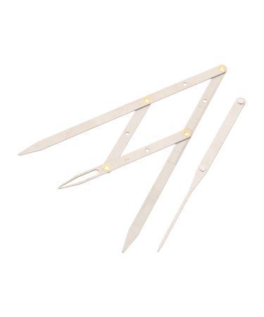 Healeved 1pc Second Generation Scale Eyebrow Measuring Tool Microblading Eyebrow Positioning Stainless Steel 25x5x0.6cm Silver