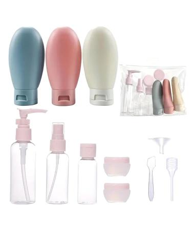 LIGUSTRUM Set with Storage Bag Travel Size Empty Containers for Liquids Creams Lotions Bottle Squeeze Tube
