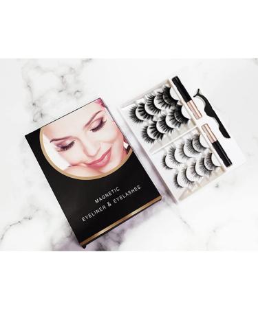 Echwave Magnetic Eyelashes with Eyeliner Kit 10 Pairs Reusable Magnetic Eyelashes 3D Magnetic Eyelashes(B) - Buy Online on GoSupps.com