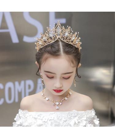 Gold Crowns for Women & Girls - Crystal Tiara Headband for Bride & Birthday Party - Buy Online on GoSupps.com