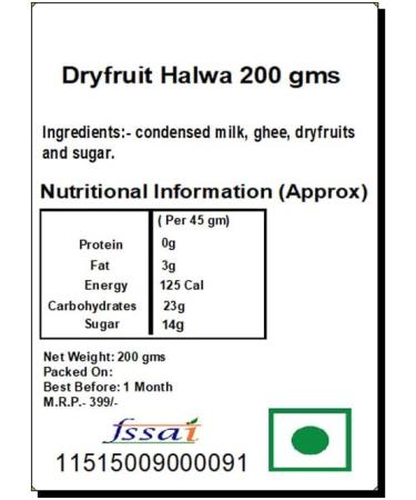 Jaiccha Ghasitaram Sweets-Dryfruit Halwa 200 GMS |Gift for Diwali Holi Rakhi Valentine Christmas Birthday Anniversary Her Him| - Buy Online on GoSupps.com