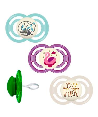 MAM Perfect Silicone Pacifier Set for Girls (6-16 Months) - 3 Pacifiers + Sterilized Transport Boxes - International Shipping Available - Buy Online on GoSupps.com
