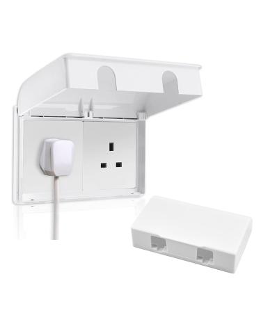 Socket Cover Box for Baby Safety Childproof Electrical Outlet Protector Waterproof Plug Light Switch Guard for Home Safety White