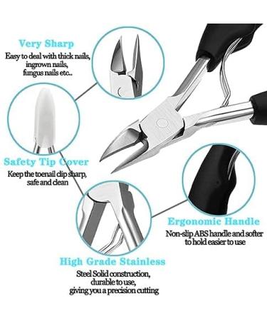 Professional Toe Nail Clippers for Thick Nails - Stainless Steel Ingrown Toenail Tool for Men, Women, and Seniors - Fingernail Clippers Set in Black - Buy Online on GoSupps.com