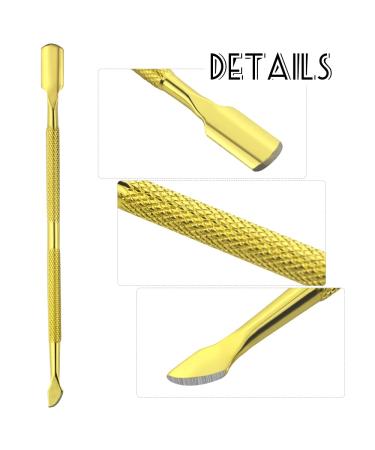 4 Pieces Gold Stainless Steel Nail Cuticle Pusher & Remover Tool Set - Double Ended Manicure & Pedicure for Fingernails & Toenails - Buy Online on GoSupps.com