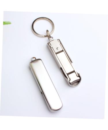 POPETPOP Stainless Steel Bottle Opener Folding Nail Clipper Key Chain Stainless Steel Stainless Steel Keychain - Buy Online on GoSupps.com