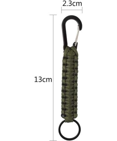 KongJies Paracord Carabiner 2 Pack - Durable Keychain for Camping Hiking & Bottles - Black & Military Green - Buy Online on GoSupps.com