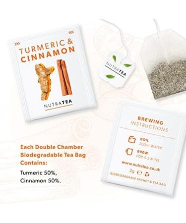 Nutra Tea - Turmeric & Cinnamon Tea - 120 Tea Bags - Herbal Tea - (6 Pack) 6 Pack (120 Tea Bags) - Buy Online on GoSupps.com