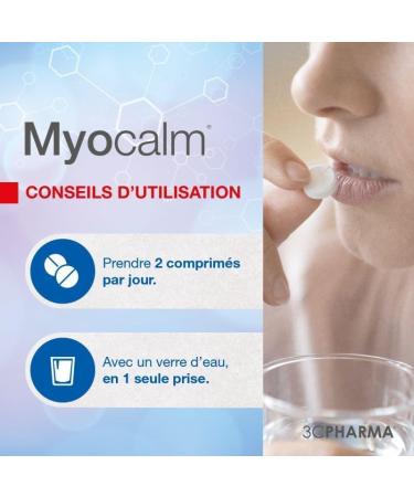 MYOCALM CONTRACTIONS ROLL ON AND COMPRESSED | Solution for Muscular Contractions in the Back Lumbar and Cervical | Effective Prevention and Relief | 100 ml Bottle and Box of 30 Caps | 3CPHARMA - Buy Online on GoSupps.com
