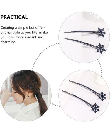 Beaupretty 4 Pieces Blue Rhinestone Snowflake Hair Clips Snowflake Hairpins Christmas Hair Clips Barrettes for Wedding Prom Christmas Party - Buy Online on GoSupps.com