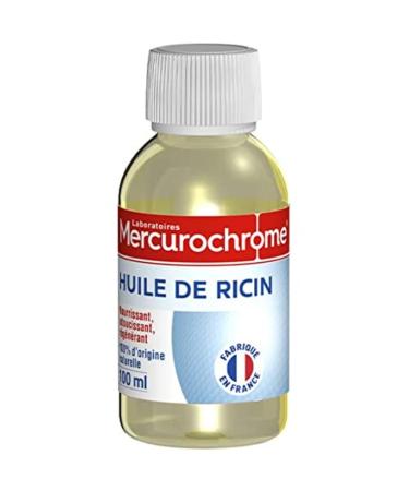 MERCUROCHROME Castor Oil - Nourishing Oil for Skin, Hair and Nails - Rich in Vitamin E - 100% Natural Origin - 100mL - Made in France