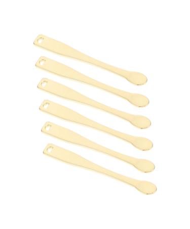 minkissy 6pcs Electroplating Cream Spoon Cosmetic Mixing Spoons Applicator Spoon Truly Beauty Products Metal Spatula Foundation Applicator Mini Tools Beauty Cream Spoons Mud Zinc Alloy Face 1 count (Pack of 1) Golden