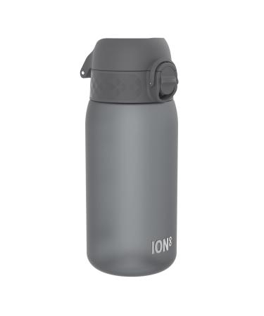 Ion8 Kids Water Bottle 350 ml/12 oz Leak Proof Easy to Open Secure Lock Dishwasher Safe BPA Free Carry Handle Hygienic Flip Cover Easy Clean Odour Free Carbon Neutral Grey 350ml OneTouch 2.0