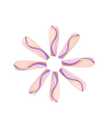 Brishow Artificial Long Press-On Nails - 24 Sparkle Wave Line False Nails for Women & Girls - International Shipping Available - Buy Online on GoSupps.com