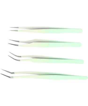DIY Eyelash Applicator Tool Set | Stainless Steel Tweezers & Scissors for Eyelash Extensions | Green Lash Cluster Tweezers & Eyebrow Curler - Buy Online on GoSupps.com