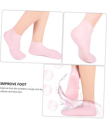 Beavorty 2 Pairs Sock Spa Soften Moisturizing Foot Silicone Gel Foot Stocking Skin Soles Moisturing Foot Moisturizing Heel Sleeves Humidor Gel Pink Sole Pad Sebs Moisturize Women's - Buy Online on GoSupps.com