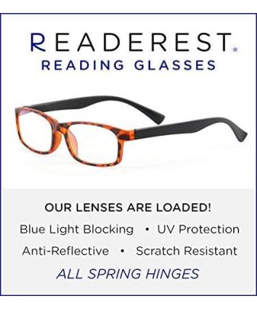 Readerest Blue Light Blocking Reading Glasses - Tortoise/Black 1.75x Magnification - Stylish Computer Glasses for Men & Women Anti Glare & UV Protection - Buy Online on GoSupps.com