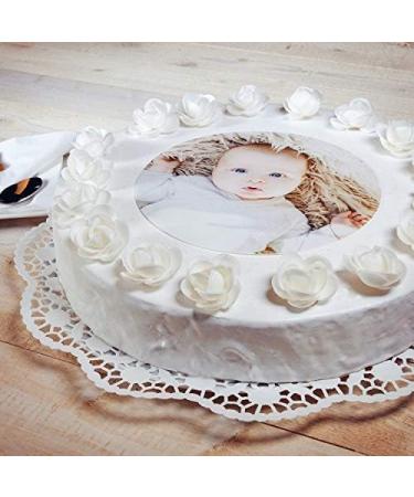 Personalized Edible Photo & Text Cake Decorations - Looxi | Custom 18 cm Sugar Pictures for Birthdays Baptisms & Weddings - Buy Online on GoSupps.com